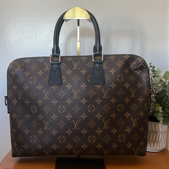 EUC LV Monogram Macassar Porte-Documents Jour Leather Bag - Picture 3 of 15